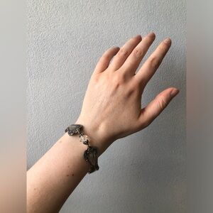 Upcycled unique floral vintage cutlery statement bracelet